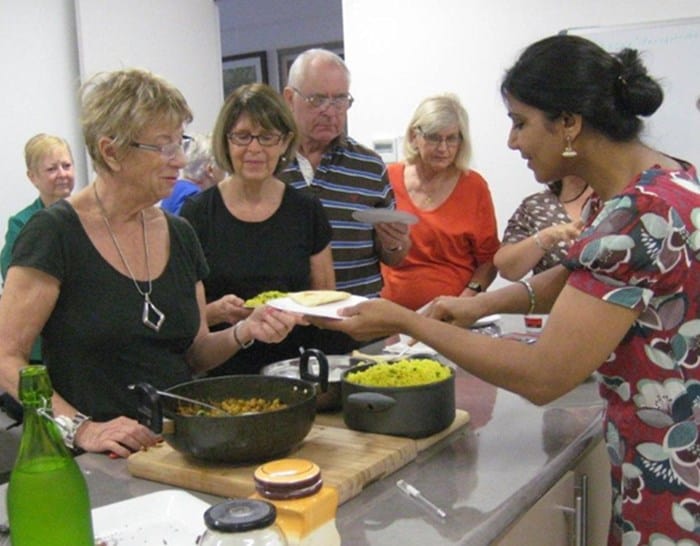 serving my Indian cookery class